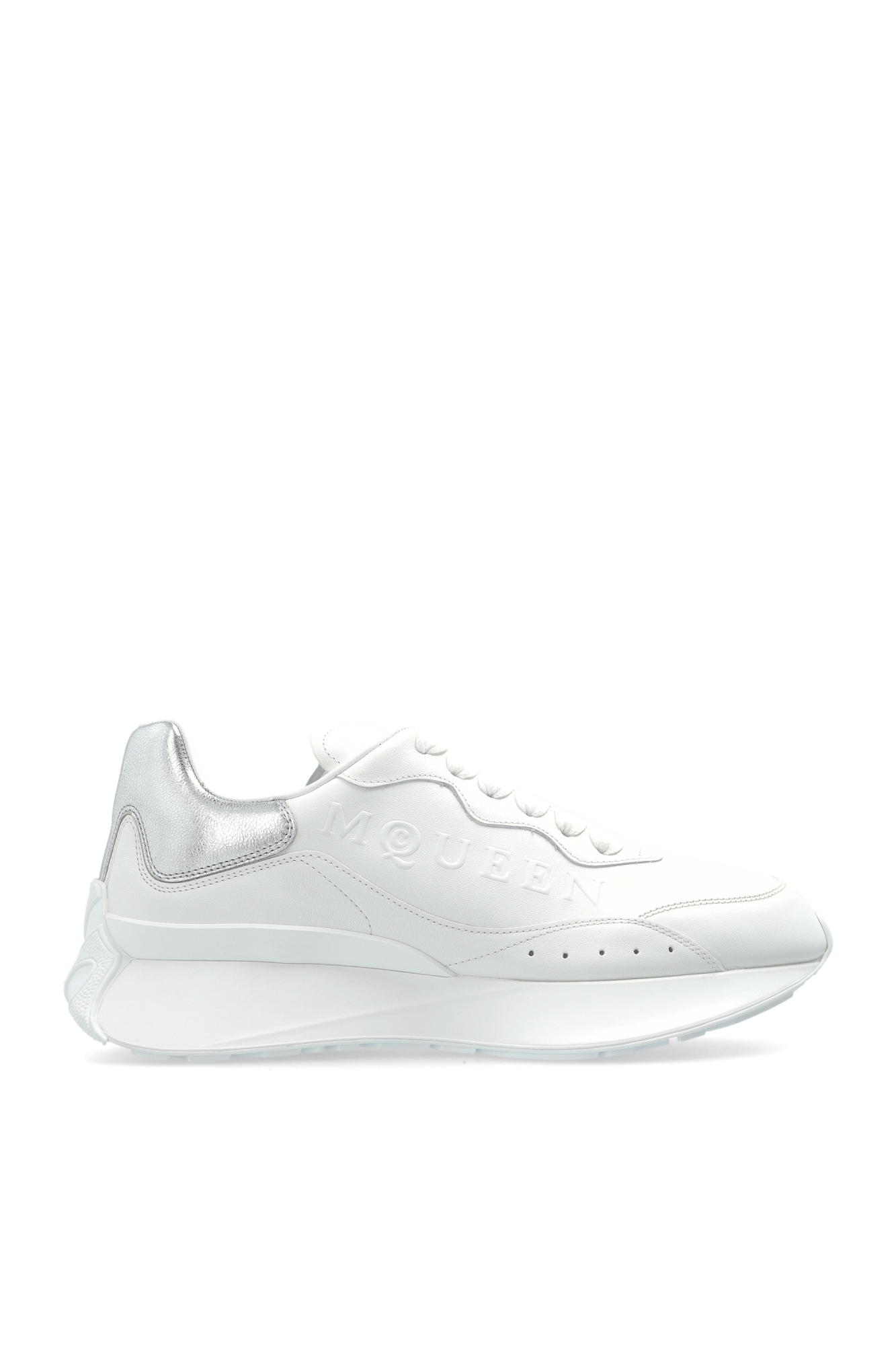 arochi0302　白/白 Alexander Mcqueen Oversized WMNS White / Metallic Silver